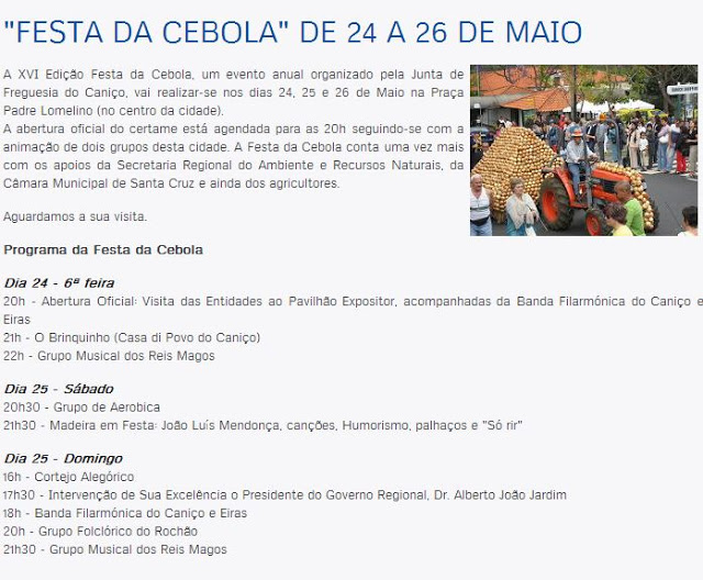 Festa da Cebola (Onion Festival) Madeira Island News Blog